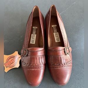 Women’s Brown Fringe Loafers Vintage